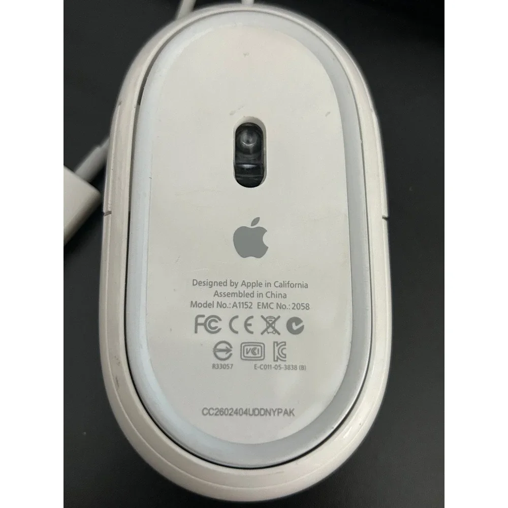 Wired Mouse White Good Apple Mighty Mouse A1152 USB Optical Scroll Ball